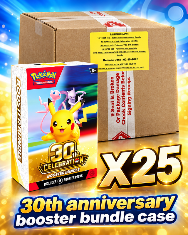 Pokémon 30th Celebration sealed case of 25 Booster Bundles