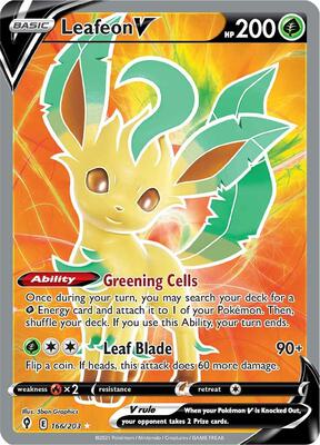 Leafeon V (Full Art) (SWSH07: Evolving Skies #166/203)