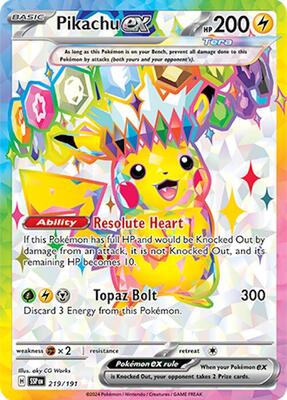 Pikachu ex (SV08: Surging Sparks #219/191)