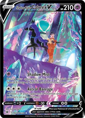 Shadow Rider Calyrex V (SWSH10: Astral Radiance Trainer Gallery #TG17/TG30)