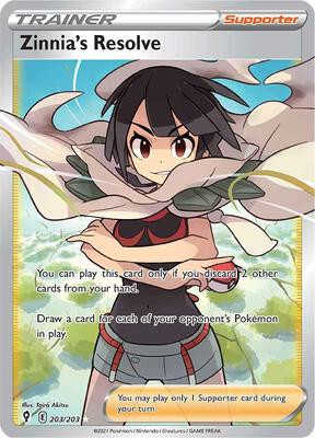 Zinnia's Resolve (Full Art) (SWSH07: Evolving Skies #203/203)